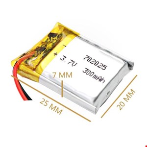 باتری لیتیوم پولیمر پروازی (های پاور) 702025 3.7V 180MA