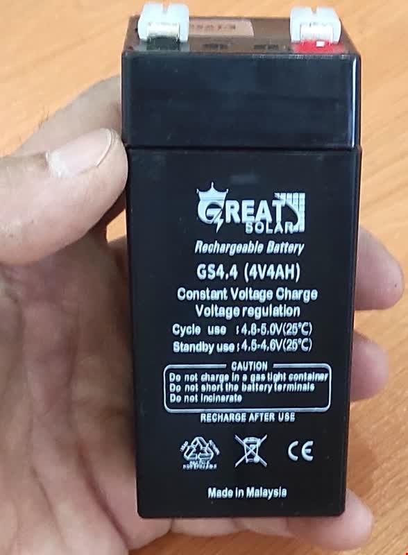 باتری خشک 4 ولت 4 آمپر گریت 4V 4Ah GREAT