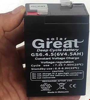 باتری خشک 6 ولت 4.5 آمپر برند گریت Great