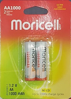 باتری قلمی شارژی موریسل MORICELL 1.2v  AA1000Mah