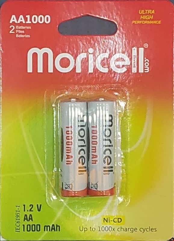 باتری قلمی شارژی موریسل MORICELL 1.2v  AA1000Mah