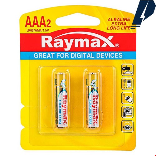 باتری نیم قلمی آلکالاین Raymax AAA2 1.5V