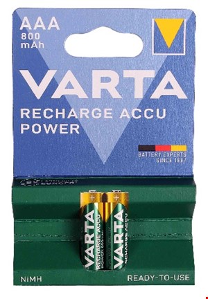 باتری نیم قلمی شارژی وارتا 800 میلی آمپر AAA HR03-NIMH 1.2V