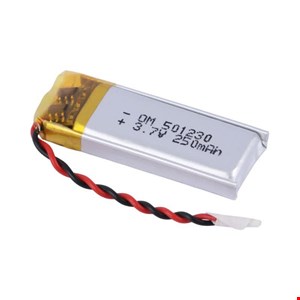 باتری لیتیوم پولیمری 250mAh 3.7v 501230