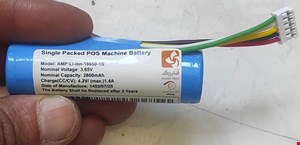 باتری کارتخوان لیتیومی تکی مدل AMP-Li-ion-18650-1S پنج پین کوچک