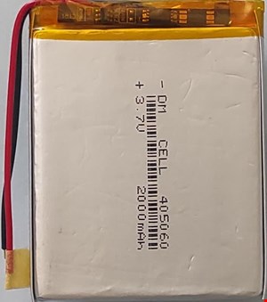 باتری لیتیوم پولیمر 3.7v ظرفیت 2000mAh کد 405060