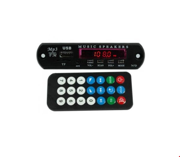 ماژول پنل mp3 فلش خور بلوتوث دار +رادیو FM+رم خور