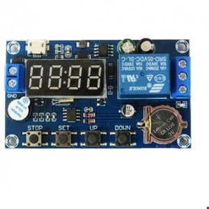 ماژول تایمر و ساعت مدل XY-BJ ورودی Micro USB با رله و نمایشگر