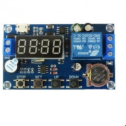 ماژول تایمر و ساعت مدل XY-BJ ورودی Micro USB با رله و نمایشگر