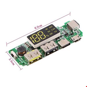 ماژول پاوربانک  فست شارژ 2.4 آمپر دارای نمایشگر H961