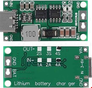 ماژول شارژ 4 سل 4 آمپر با ورودی تایپ سی type c