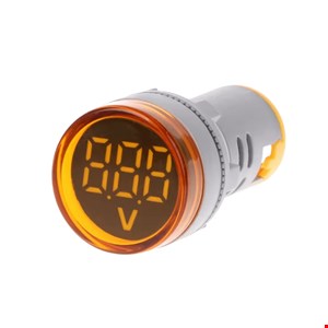 ماژول ولتمتر چراغ سیگنالی گرد 500-20 ولت AC با نمایشگر زرد