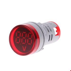 ماژول ولتمتر چراغ سیگنالی گرد 500-20 ولت AC با نمایشگر قرمز