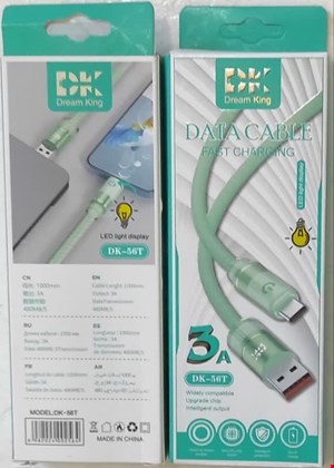 کابل فست شارژر TYPE-C برند DREAM KING مدل DK56