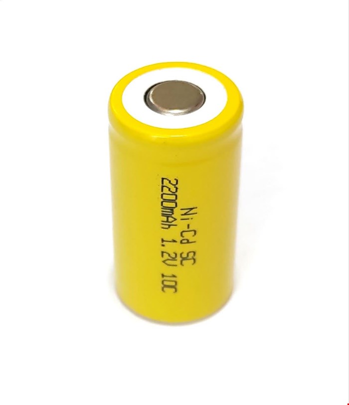 باتری دریل 1.2 ولت 2200mAh جریان بالا 10Cبا روکش زرد رنگ