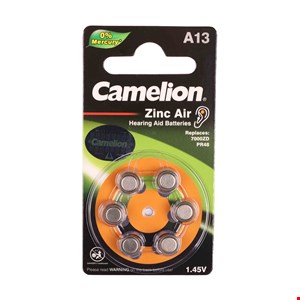 باتری سمعک 13 کملیون بسته 6 عددی Camelion zinc air