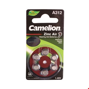 باتری سمعک 312 کملیون بسته 6 عددی Camelion zinc air