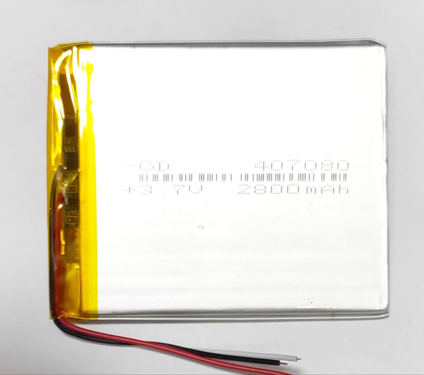 باتری لیتیوم پولیمر 3.7v  2800mAh  407080