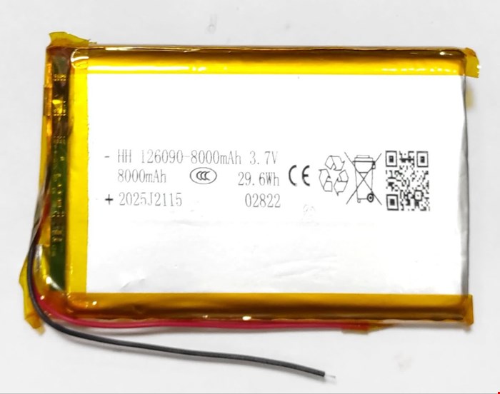 باتری لیتیوم پولیمر 3.7v  8000mAh  126090