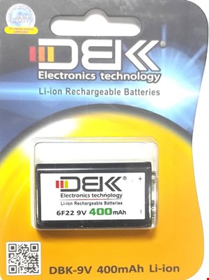 باتری کتابی شارژی DBK 9v 400mAh 