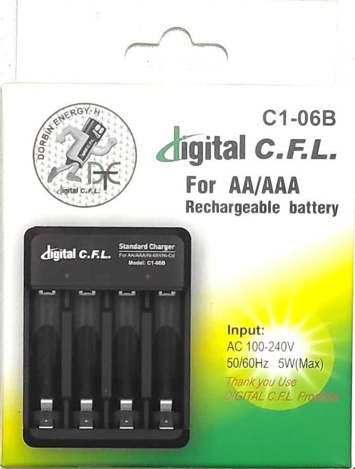 شارژر باتری های قلمی و نیم قلمی چهار تایی digital CLF C1-06B
