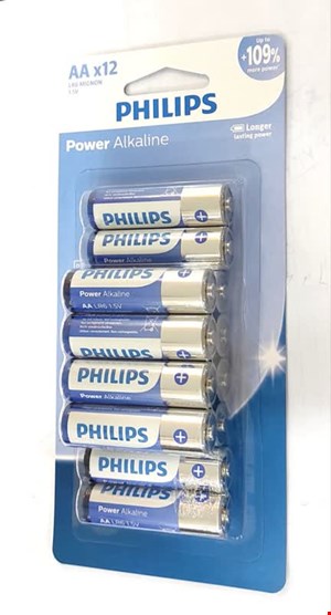پک 12 تایی باتری قلمی آلکالاین فیلیپس PHILIPS AA  Alkaline